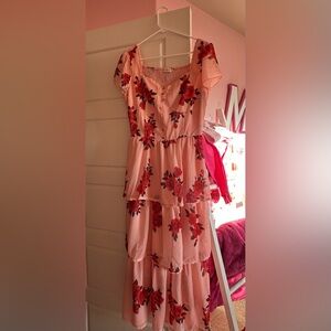 Ivy City Co Roses Are Red floral dress - L- like new